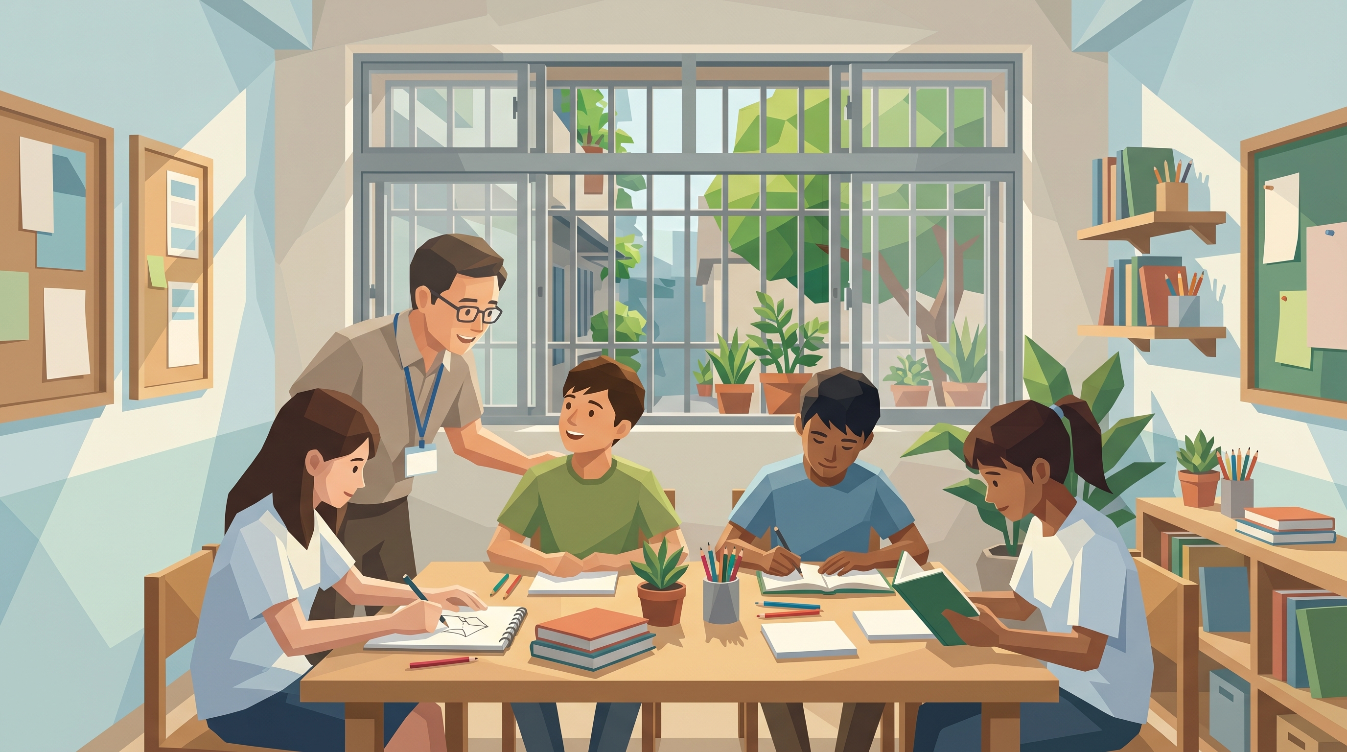 青少年支持插圖
